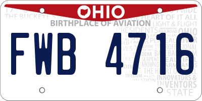 OH license plate FWB4716