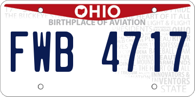 OH license plate FWB4717