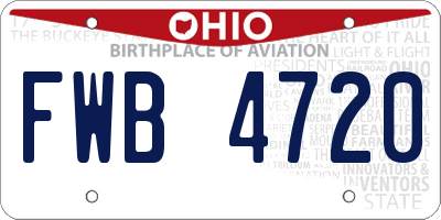 OH license plate FWB4720