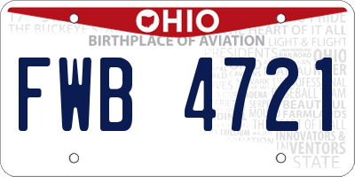 OH license plate FWB4721