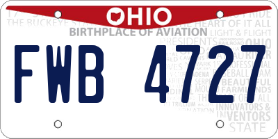 OH license plate FWB4727