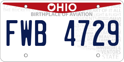 OH license plate FWB4729