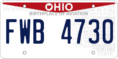 OH license plate FWB4730