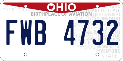 OH license plate FWB4732