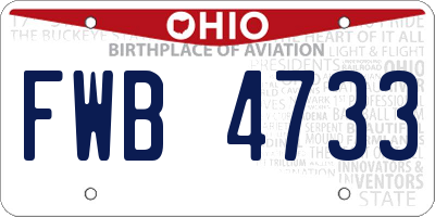 OH license plate FWB4733