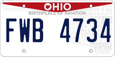 OH license plate FWB4734