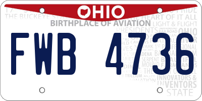 OH license plate FWB4736