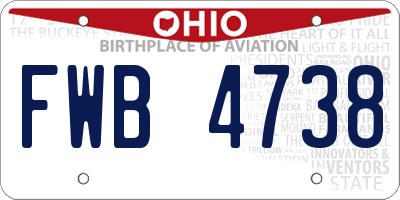 OH license plate FWB4738