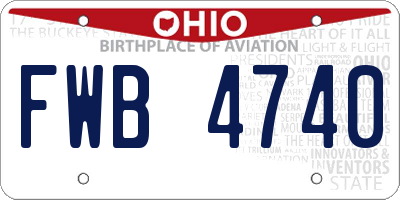 OH license plate FWB4740