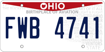 OH license plate FWB4741