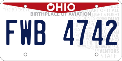 OH license plate FWB4742