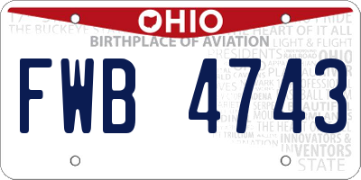 OH license plate FWB4743