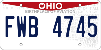 OH license plate FWB4745