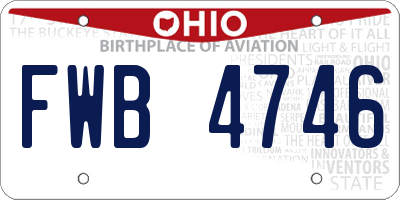 OH license plate FWB4746