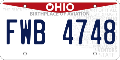 OH license plate FWB4748