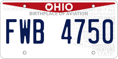 OH license plate FWB4750