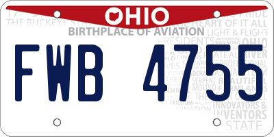 OH license plate FWB4755