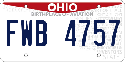 OH license plate FWB4757