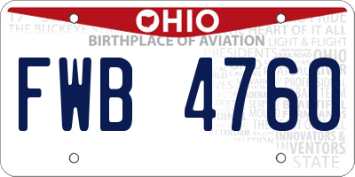 OH license plate FWB4760