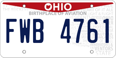 OH license plate FWB4761