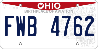 OH license plate FWB4762