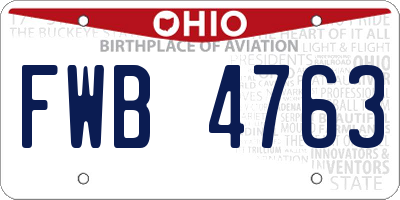 OH license plate FWB4763