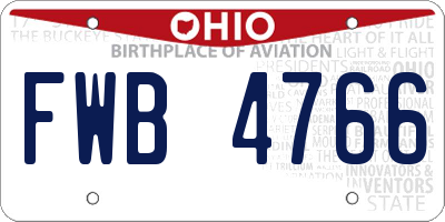 OH license plate FWB4766
