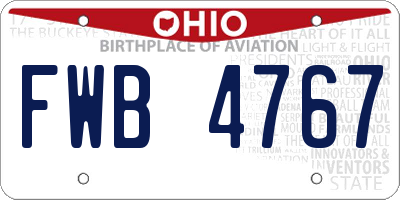 OH license plate FWB4767