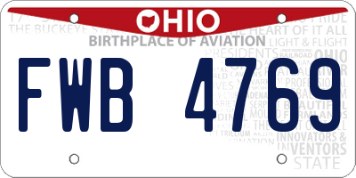 OH license plate FWB4769