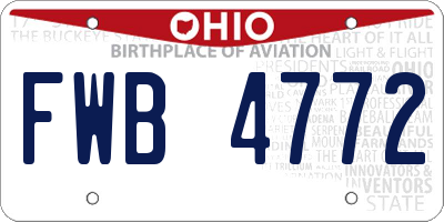 OH license plate FWB4772
