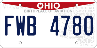 OH license plate FWB4780
