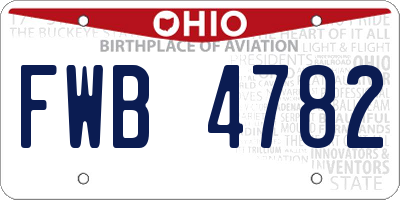 OH license plate FWB4782