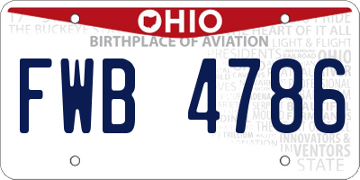 OH license plate FWB4786