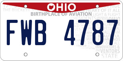 OH license plate FWB4787