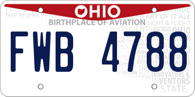 OH license plate FWB4788