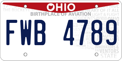 OH license plate FWB4789