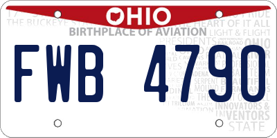OH license plate FWB4790