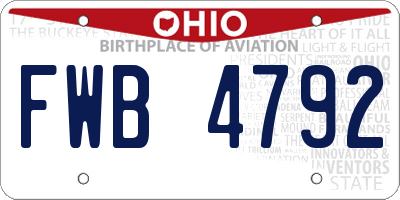 OH license plate FWB4792