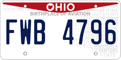 OH license plate FWB4796