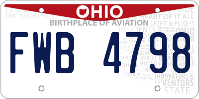 OH license plate FWB4798