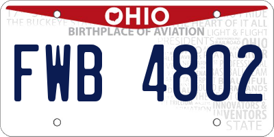 OH license plate FWB4802