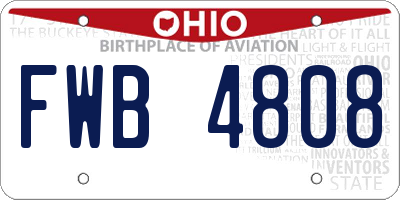 OH license plate FWB4808