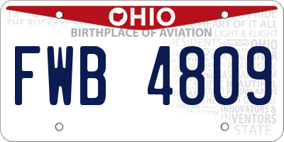 OH license plate FWB4809