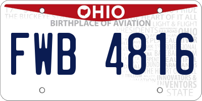 OH license plate FWB4816