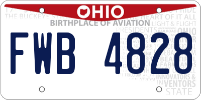 OH license plate FWB4828