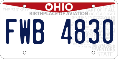 OH license plate FWB4830