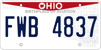 OH license plate FWB4837