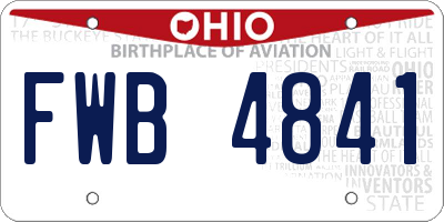 OH license plate FWB4841