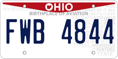 OH license plate FWB4844