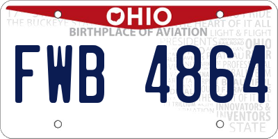 OH license plate FWB4864